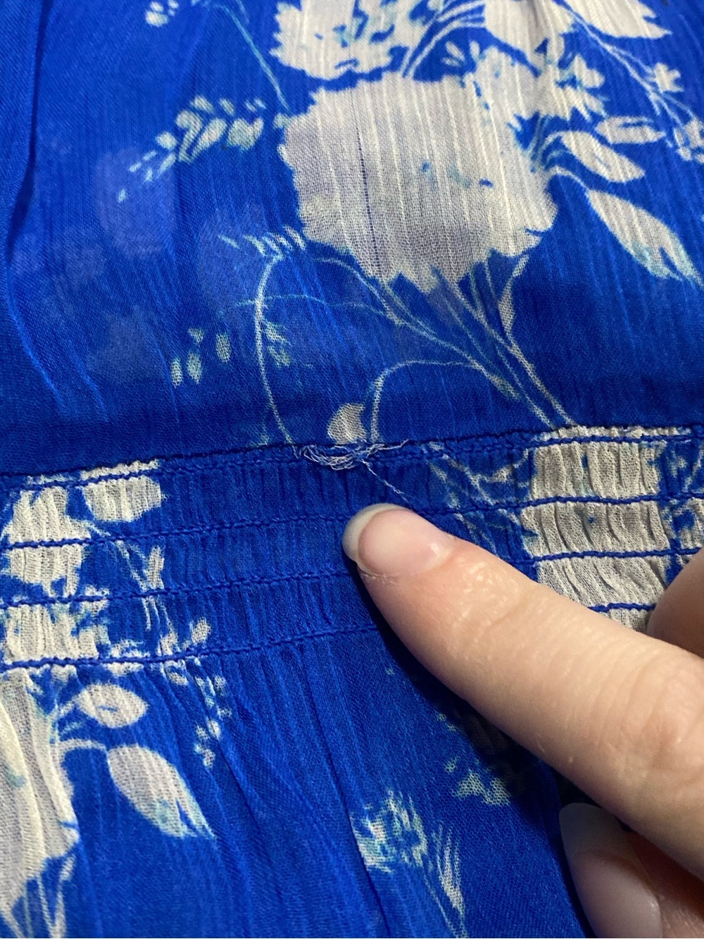Anthropologie The Marais Printed Floral Sheer Chiffon Maxi Dress in Blue - L - Picture 7 of 13
